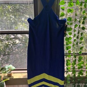 Blue and Green Halter Dress